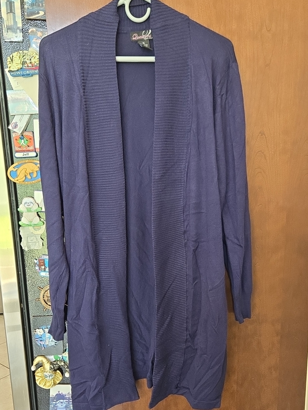 Women's Long Open-Front Cardigan - Navy